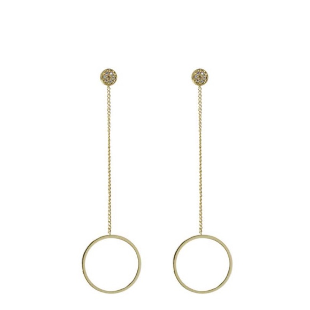 Gold dangling circle earrings